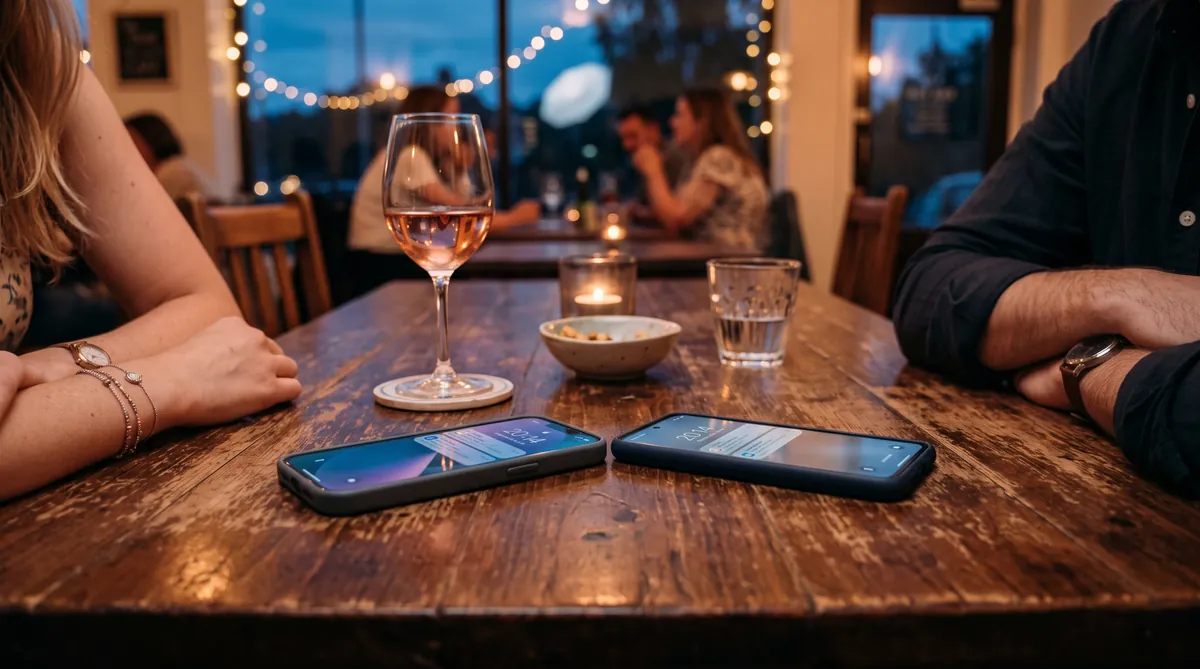 Silhouette au téléphone près d'une fenêtre la nuit